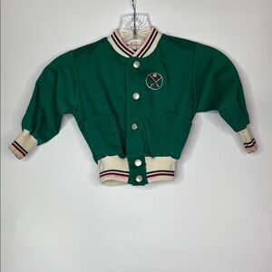 Vintage Health-Tex Green Snap Varsity Jacket Size 2T